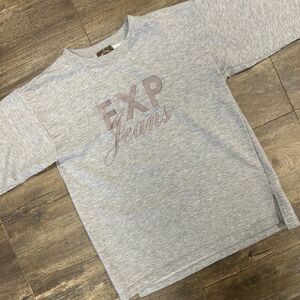 Vintage EXP Jeans Crewneck Sweatshirt Women Size XS Gray‎ Spellout (674)